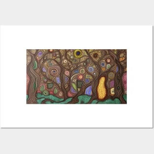 Abstract Fairytale Folk Art Woodland Posters and Art